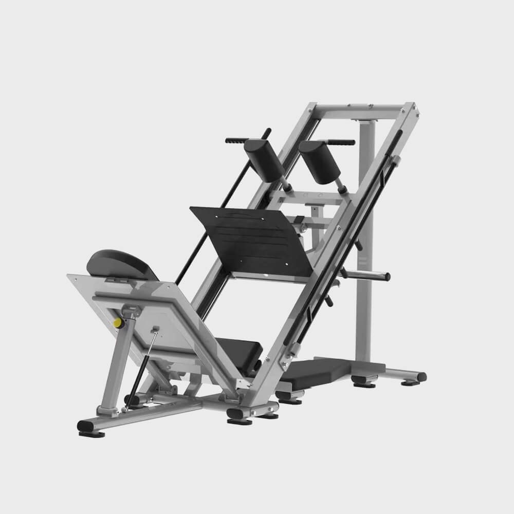 Hack squat/leg press combo machine