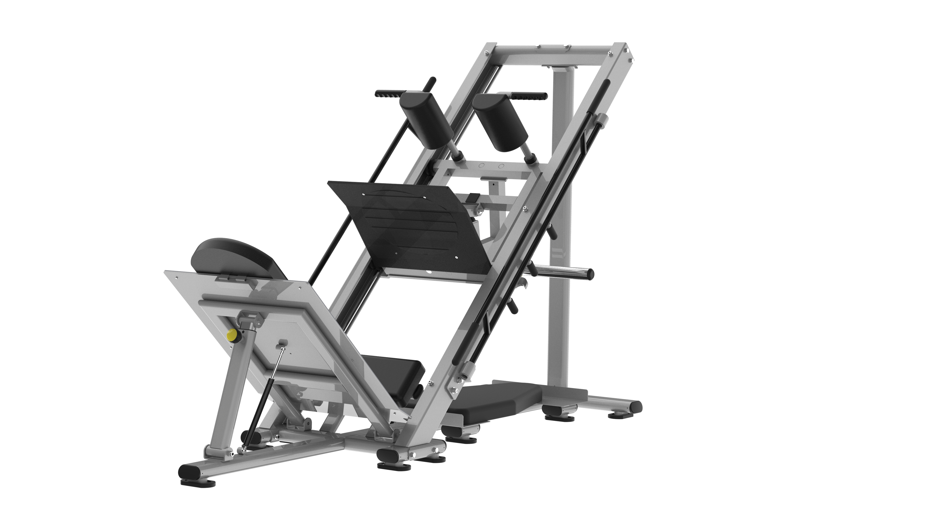 Hack squat/leg press combo machine